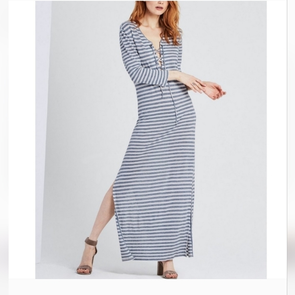 Adriano Goldschmied Linen Striped Dress Size XS